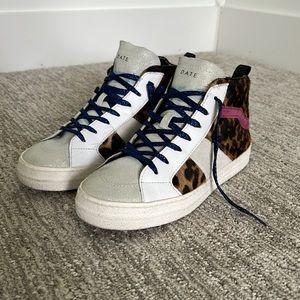 D.A.T.E. Hawk Animalier Leopard Sneakers, Size 7